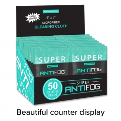 Super Anti Fog Cleaning Cloth -  Packed in Counter Display – 50 Pack